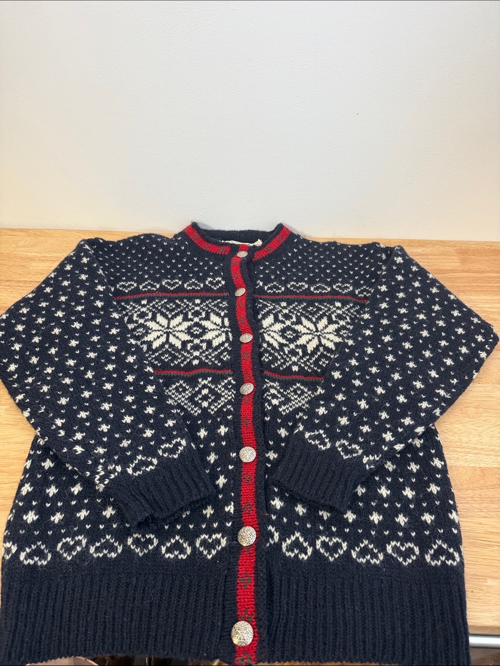 Vintage L.L. Bean Navy Fair lsle Cardigan